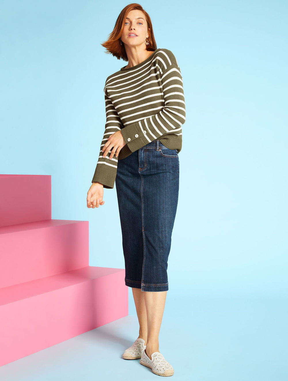 IZZY PERFORATED SCALLOP ESPADRILLE FLATS | Talbots US
