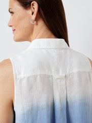 SLEEVELESS SIDE BUTTON LINEN POPOVER - DIP DYE | Talbots for sale