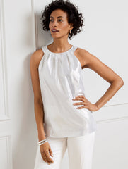 METALLIC HALTER TOP | Talbots sale