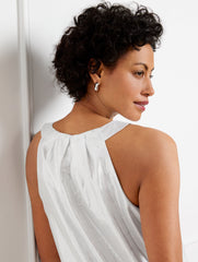 METALLIC HALTER TOP | Talbots sale