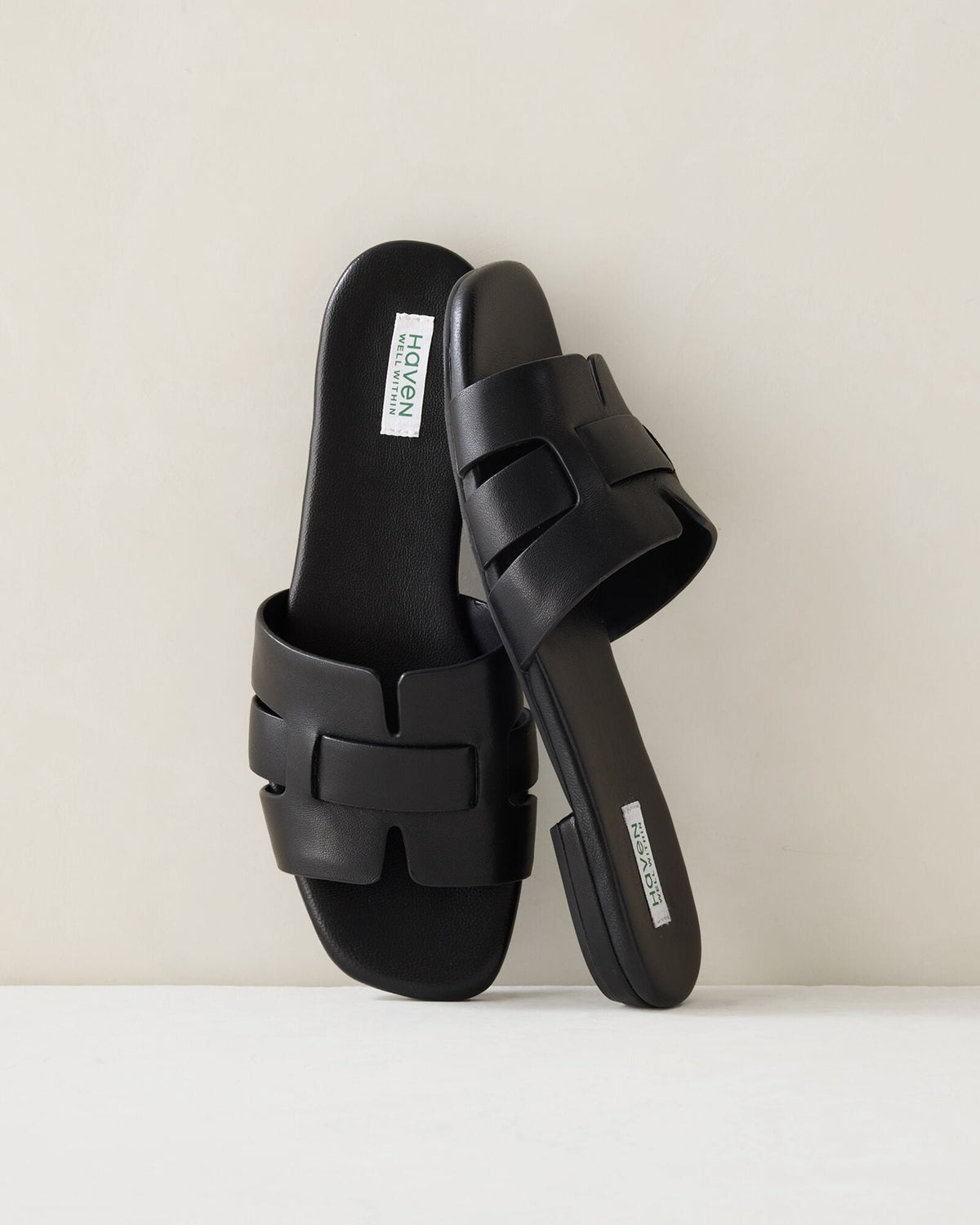 LEATHER THREADED CUT-OUT SLIDES | Talbots sale