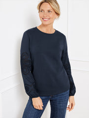 EMBROIDERED CREWNECK SWEATSHIRT | Talbots for sale