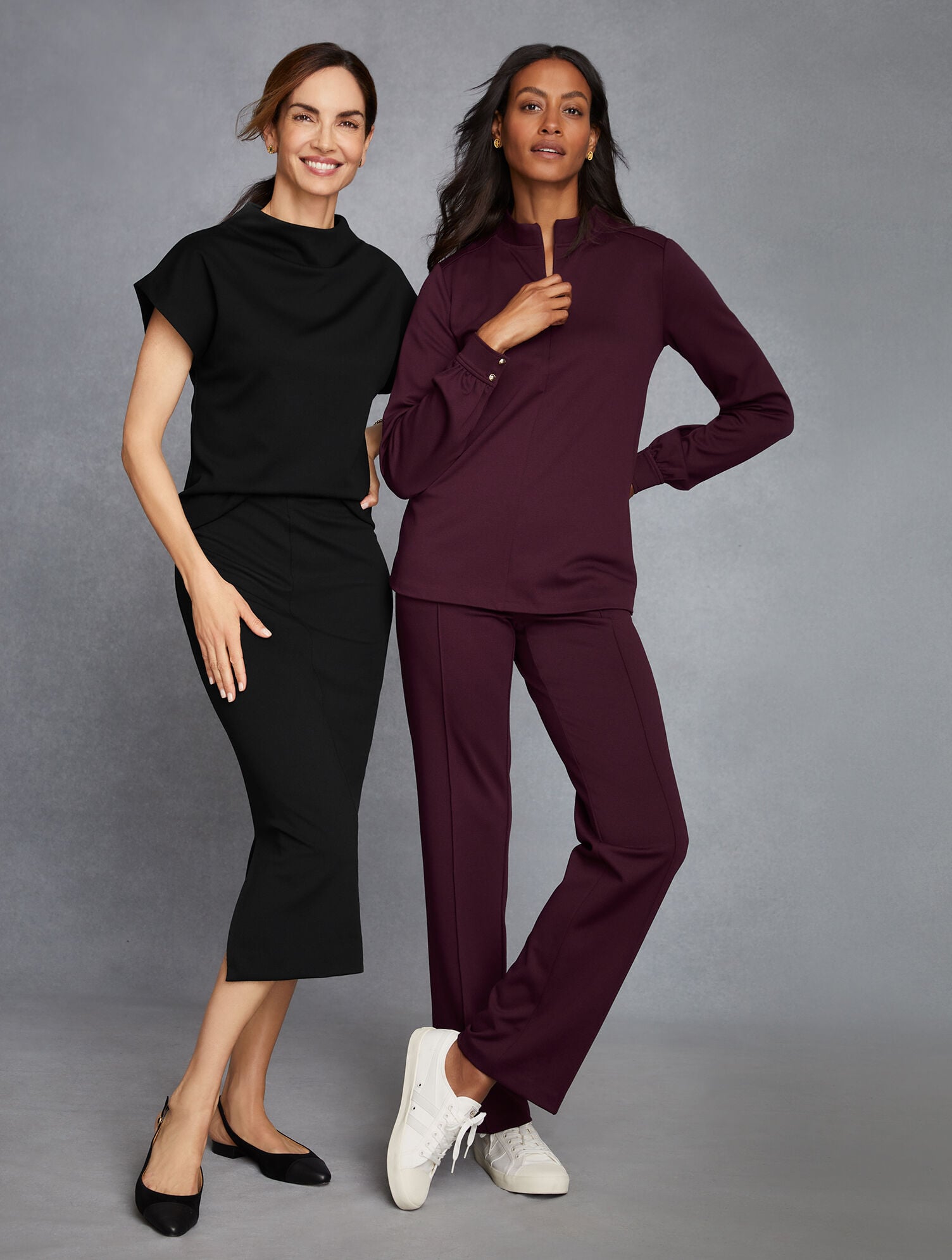 PASSPORT PONTE ZIP MOCKNECK PULLOVER | Talbots online