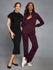 PASSPORT PONTE ZIP MOCKNECK PULLOVER | Talbots online