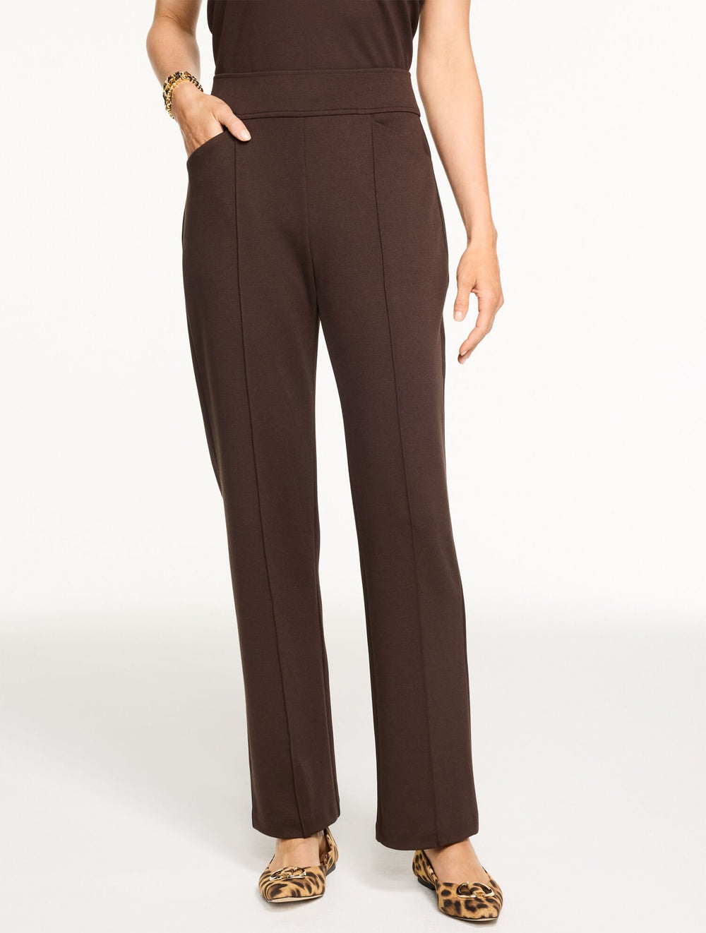 PASSPORT PONTE PINTUCK STRAIGHT LEG PANTS | Talbots near me
