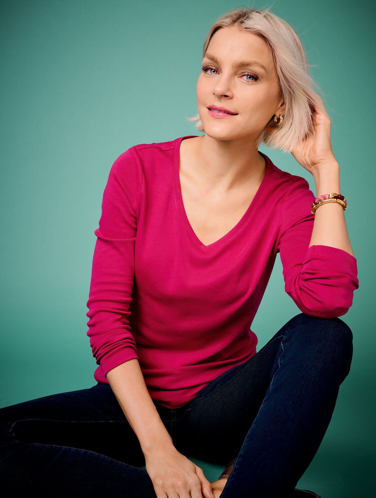 PIMA V-NECK TEE | Talbots on sale