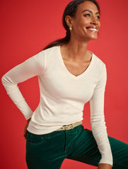 PIMA V-NECK TEE | Talbots on sale
