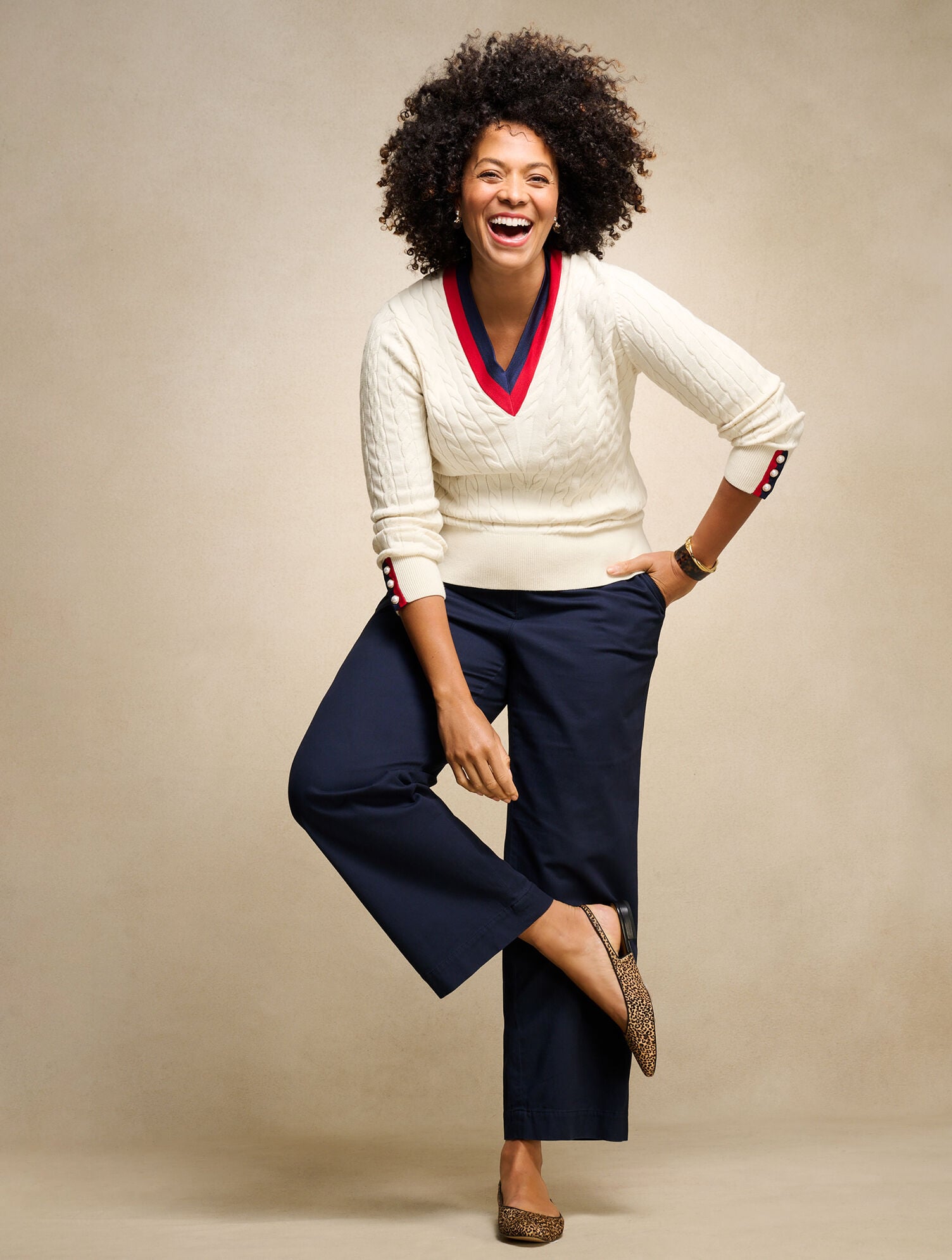 TWILL WIDE LEG PANTS | Talbots for sale
