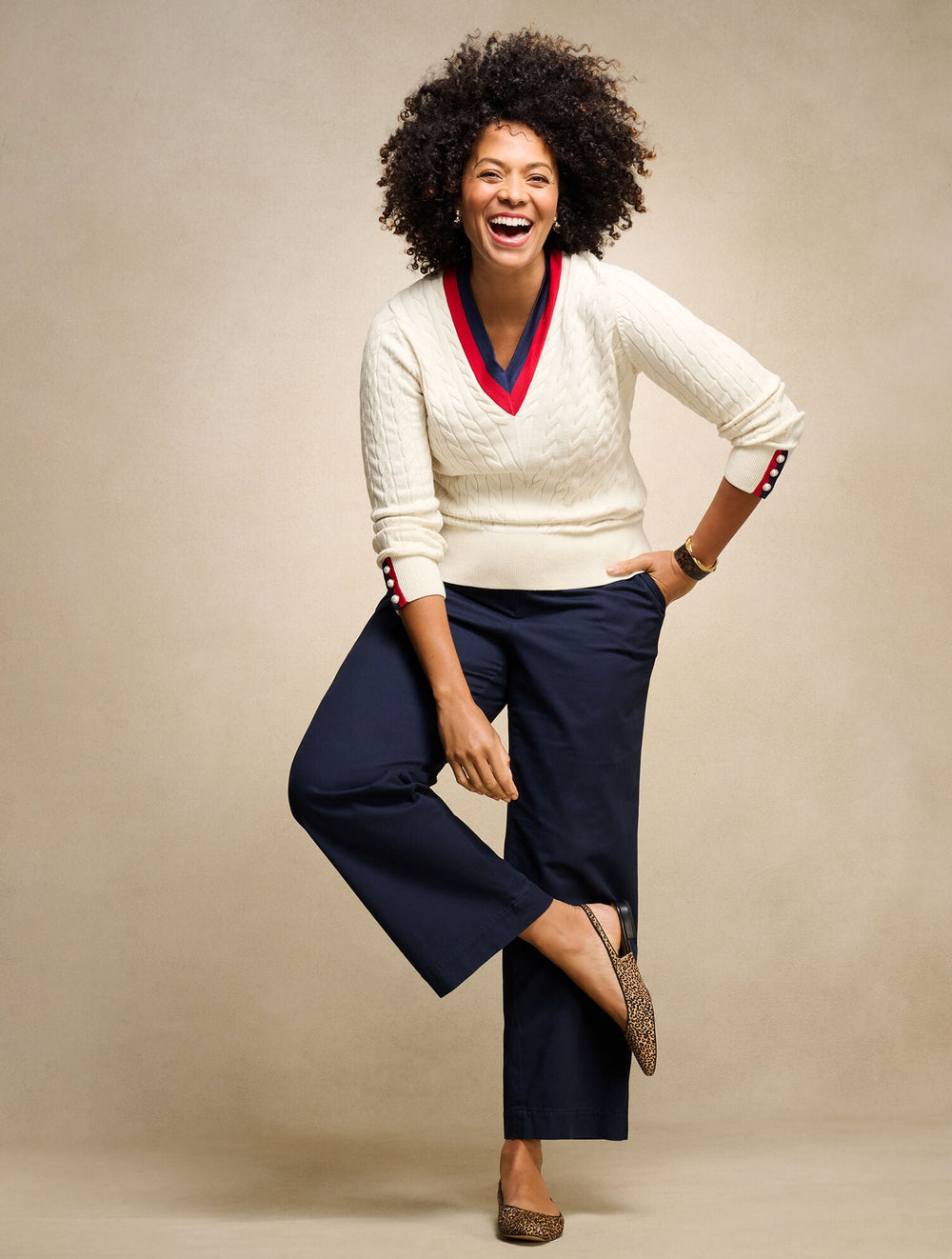 TWILL WIDE LEG PANTS | Talbots for sale
