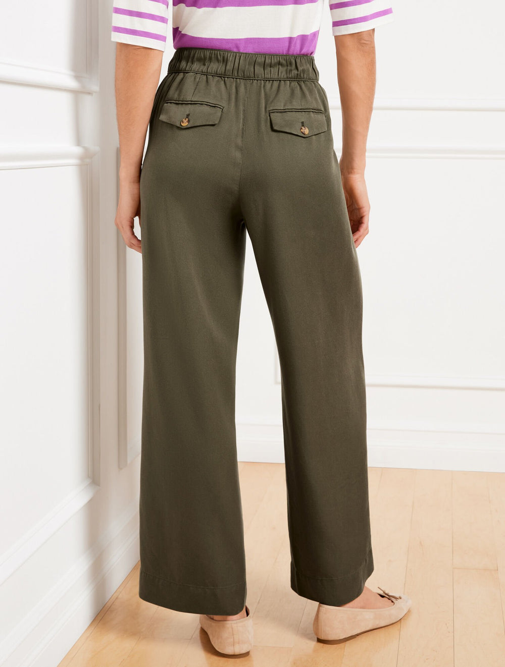 BELTED WIDE ANKLE PANTS | Talbots for sale