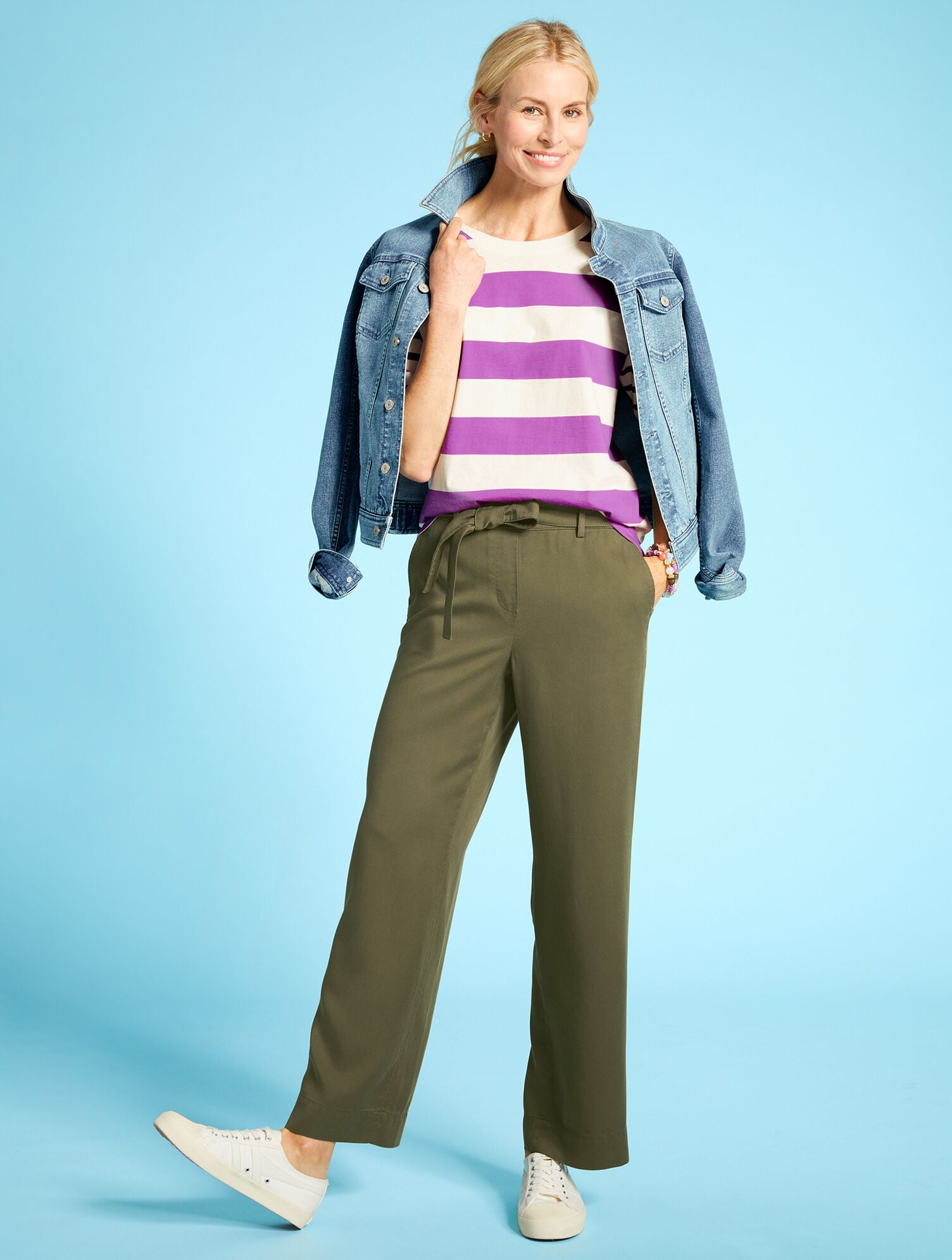 BELTED WIDE ANKLE PANTS | Talbots for sale
