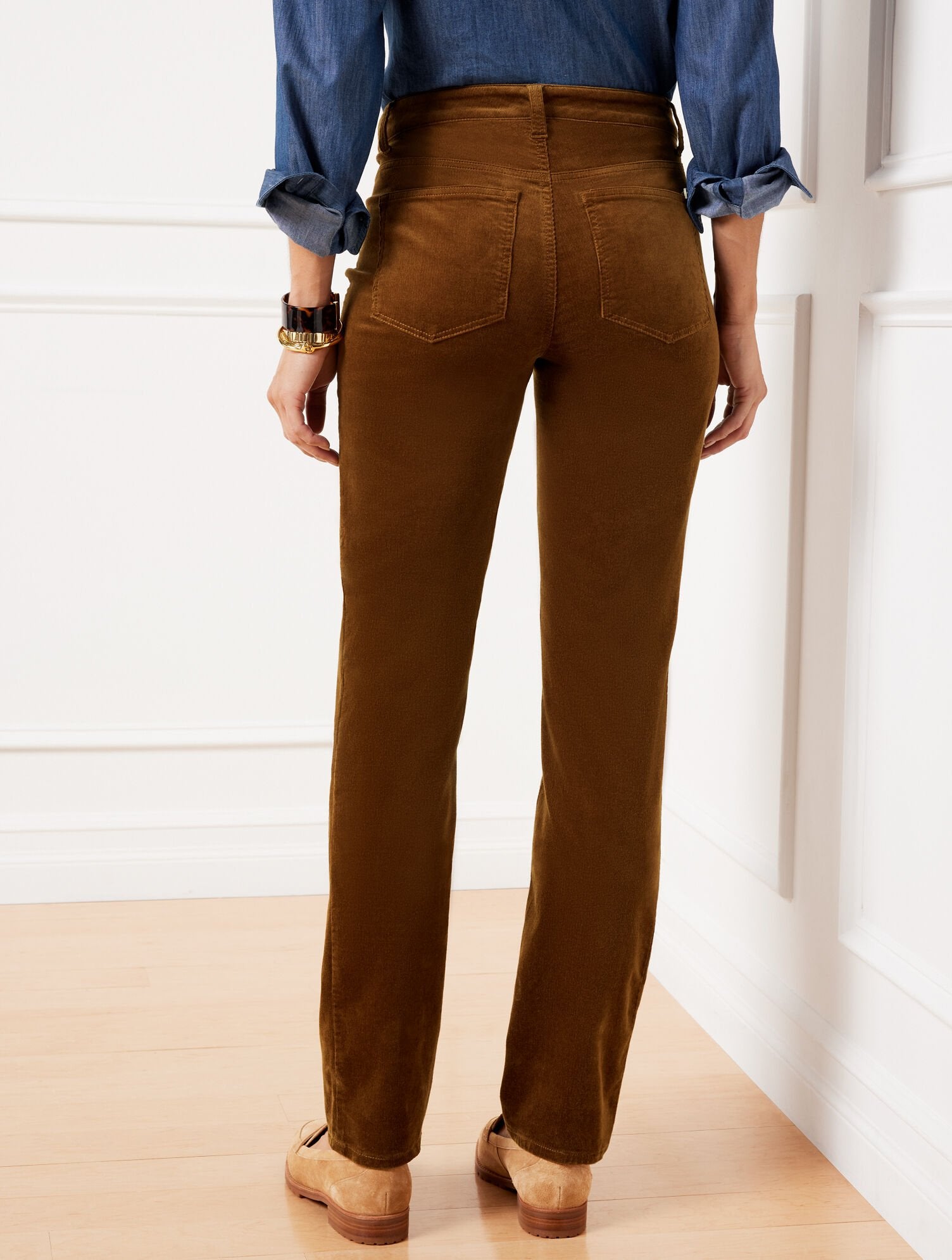 STRETCH CORDUROY STRAIGHT LEG PANTS - SOLIDS | Talbots online
