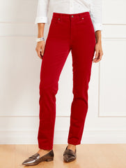 STRETCH CORDUROY STRAIGHT LEG PANTS - SOLIDS | Talbots online