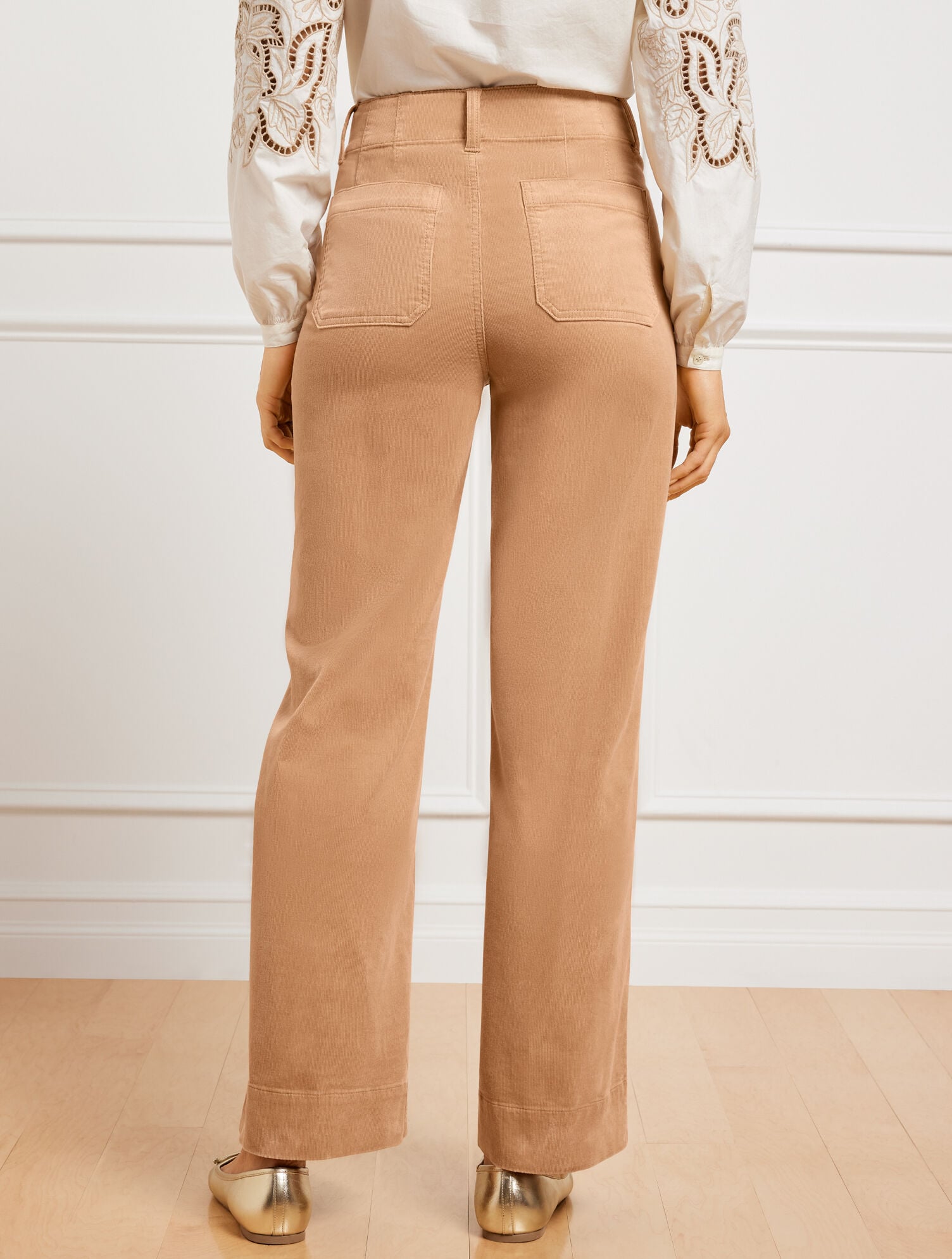 STRETCH CORDUROY WIDE LEG PANTS | Talbots sale