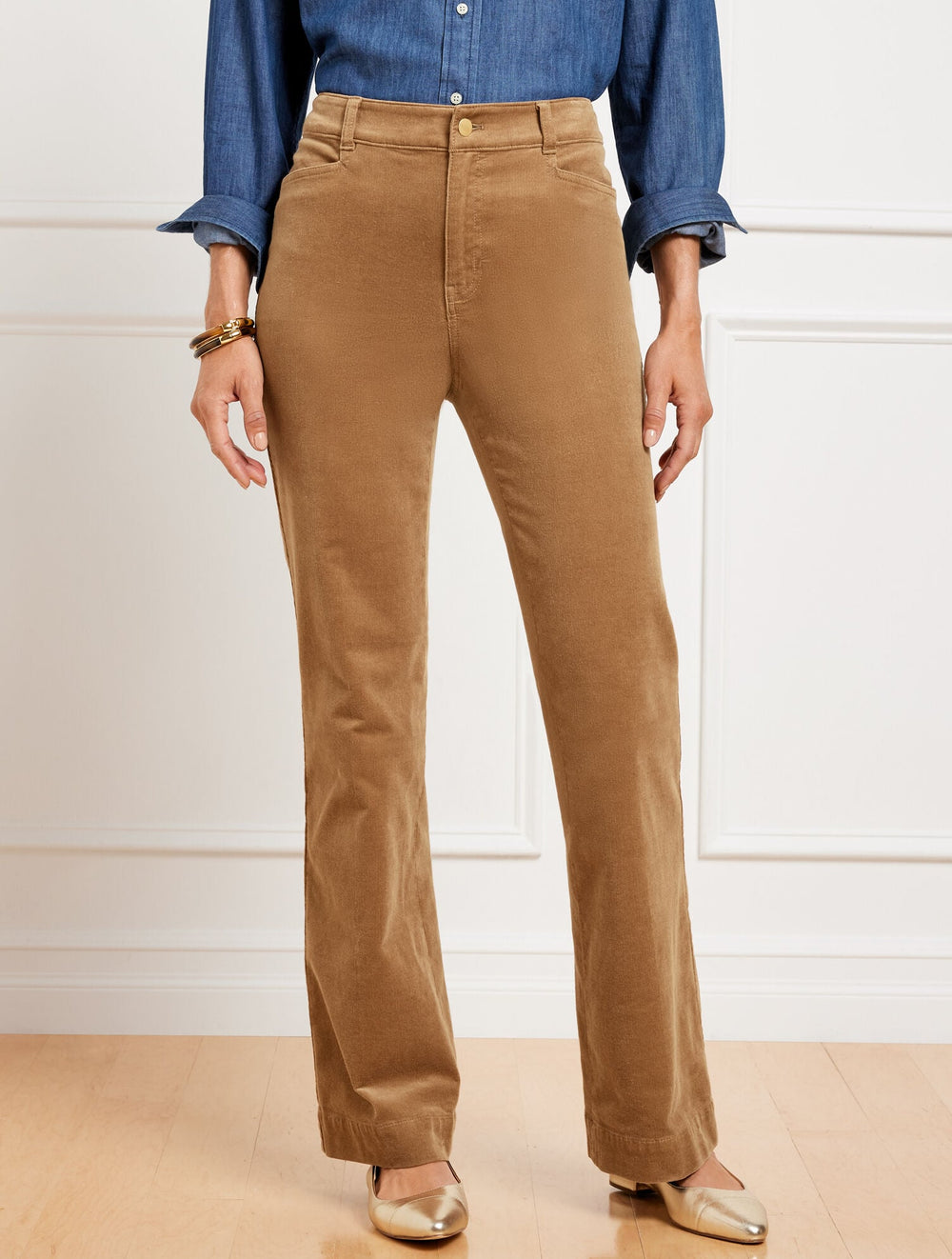 STRETCH CORDUROY FLARE LEG PANTS | Talbots on sale