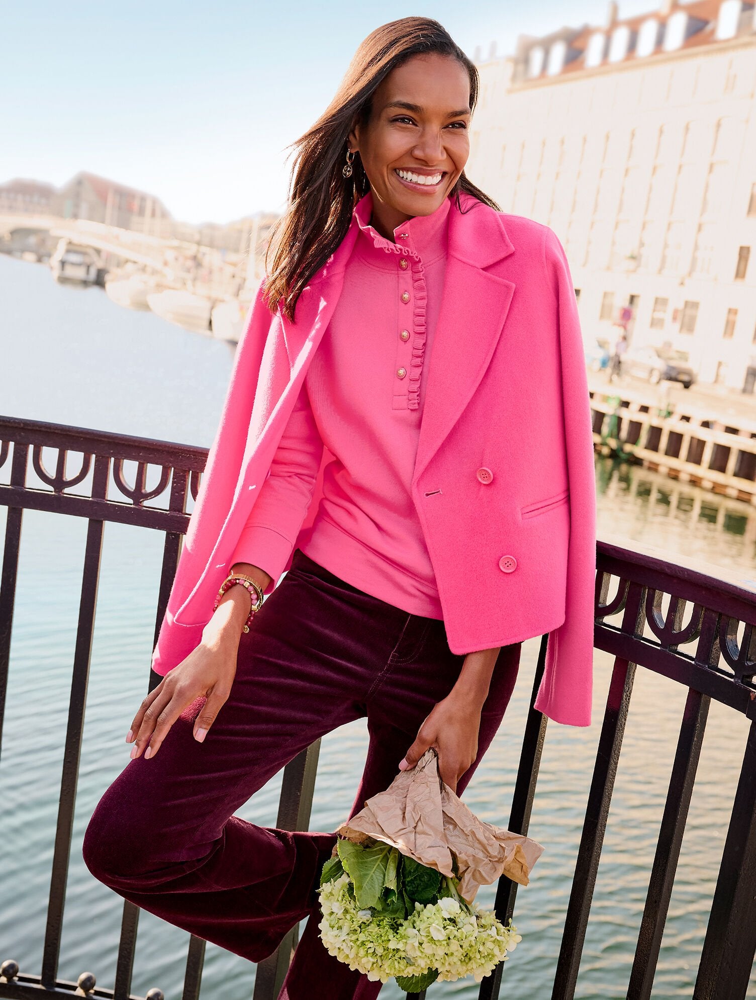 STRETCH CORDUROY FLARE LEG PANTS | Talbots on sale