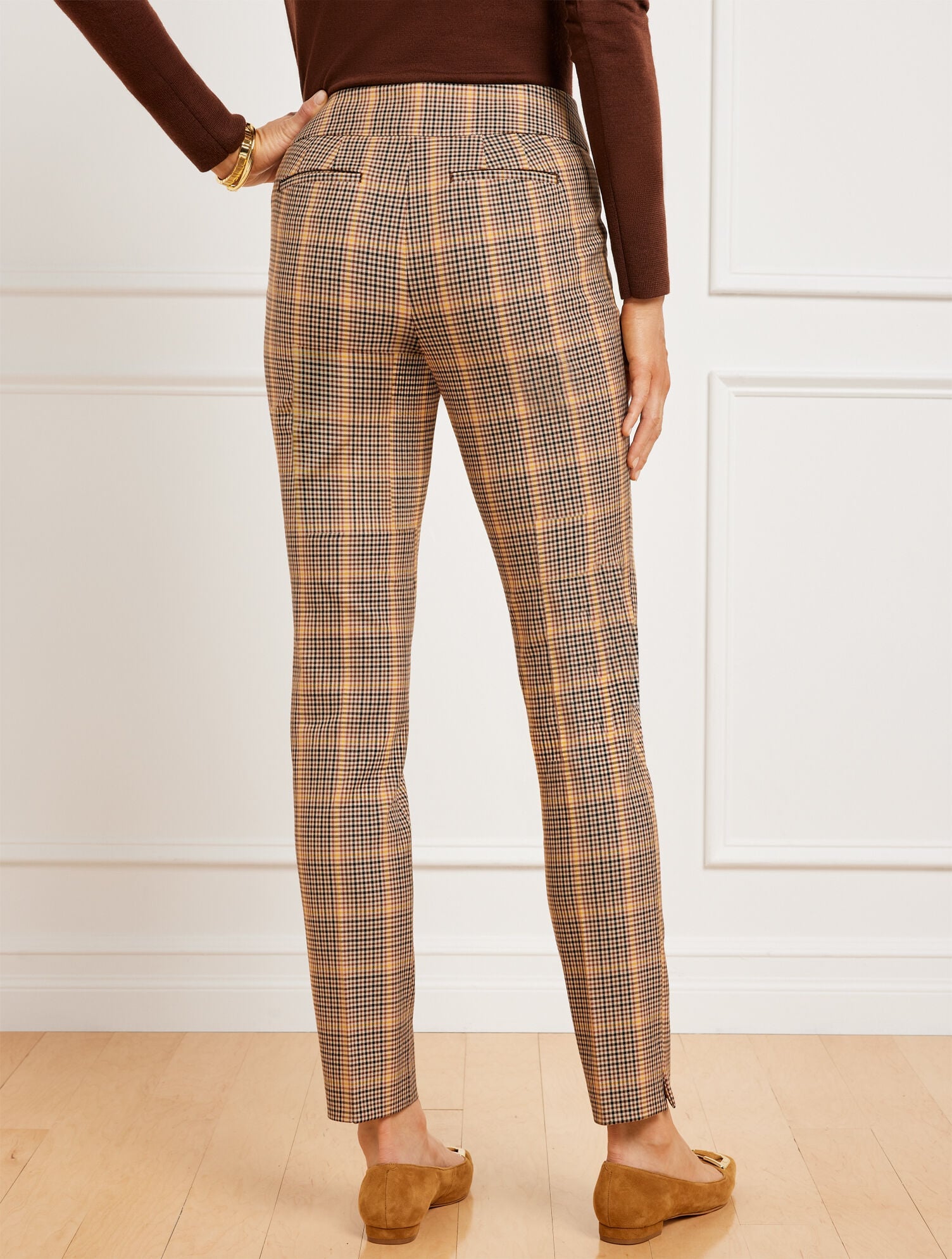 TALBOTS CHATHAM SLIM ANKLE PANTS - HAYSTACK PLAID | Talbots near me