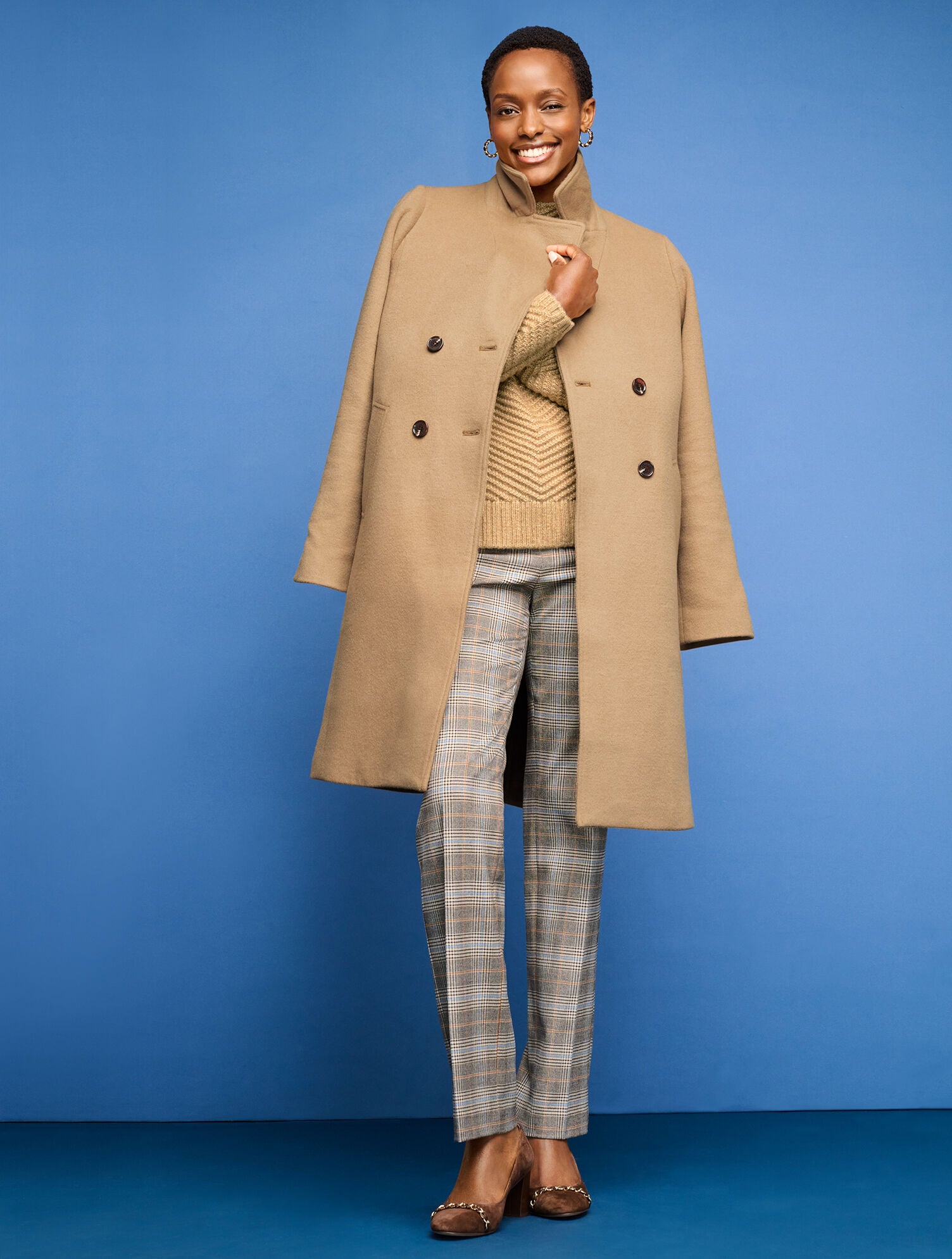TALBOTS SOUTHAMPTON STRAIGHT LEG PANTS - GLEN PLAID | Talbots discount