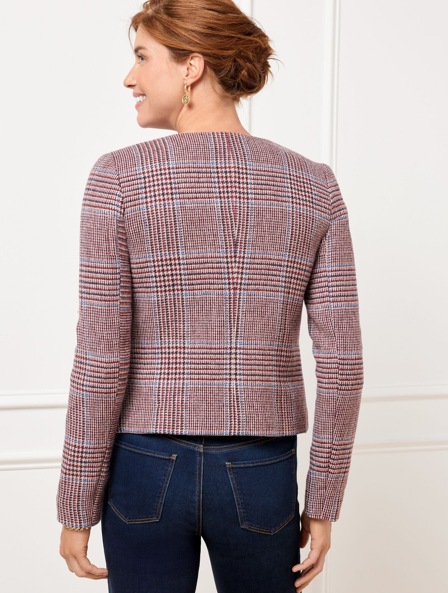 SHETLAND CROP JACKET - AUTUMN PLAID | Talbots online