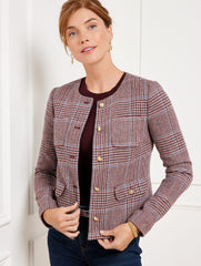 SHETLAND CROP JACKET - AUTUMN PLAID | Talbots online