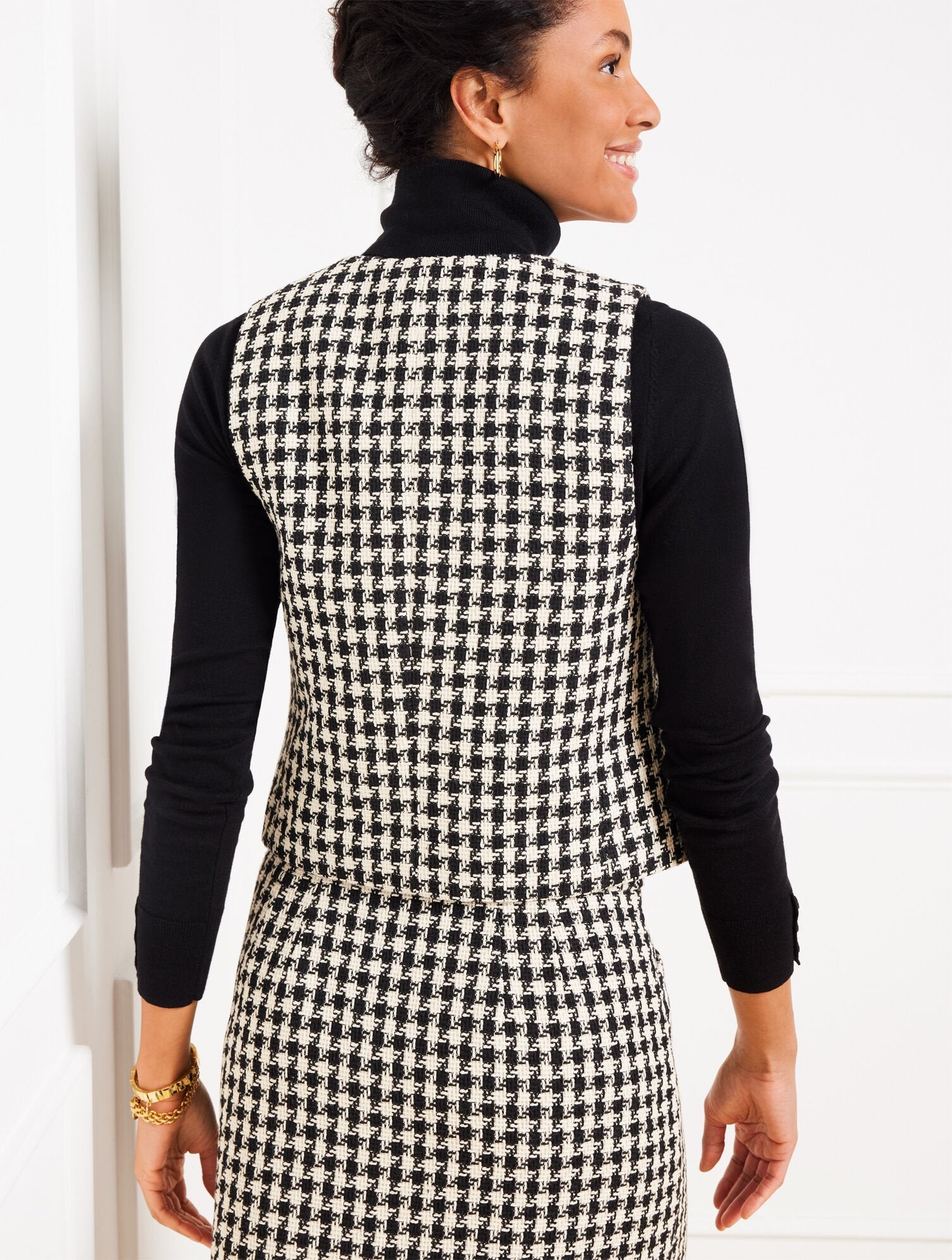 HOUNDSTOOTH TWEED VEST | Talbots sale