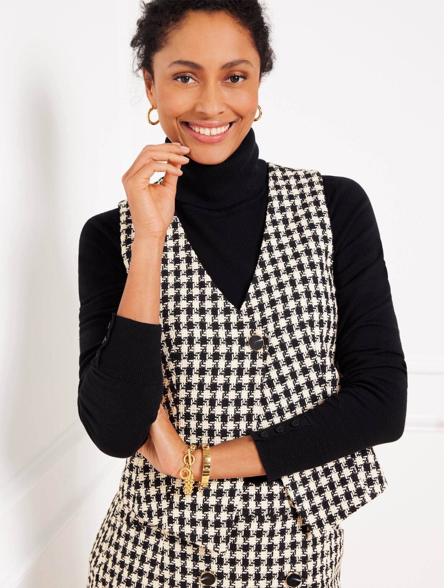 HOUNDSTOOTH TWEED VEST | Talbots sale
