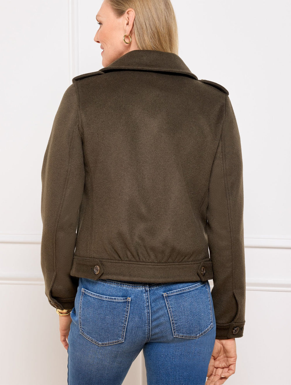 BRUSHED WOOL BLEND BOMBER JACKET | Talbots discount