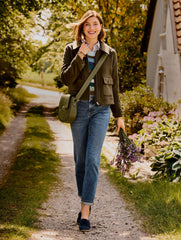 BRUSHED WOOL BLEND BOMBER JACKET | Talbots discount