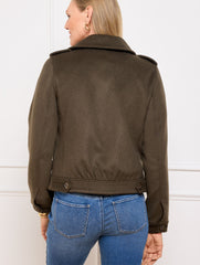 BRUSHED WOOL BLEND BOMBER JACKET | Talbots discount