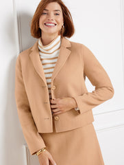 DOUBLE FACE WOOL BLEND CROP JACKET | Talbots outlet