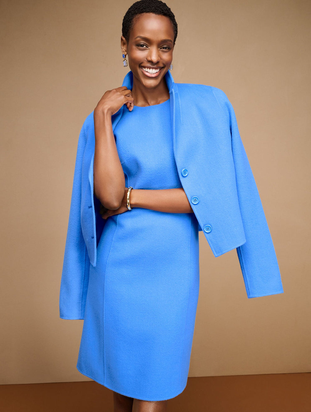 DOUBLE FACE WOOL BLEND CROP JACKET | Talbots outlet