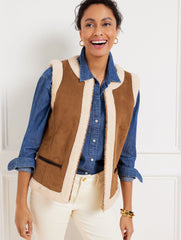 FAUX SHEARLING VEST | Talbots on sale