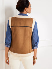 FAUX SHEARLING VEST | Talbots on sale