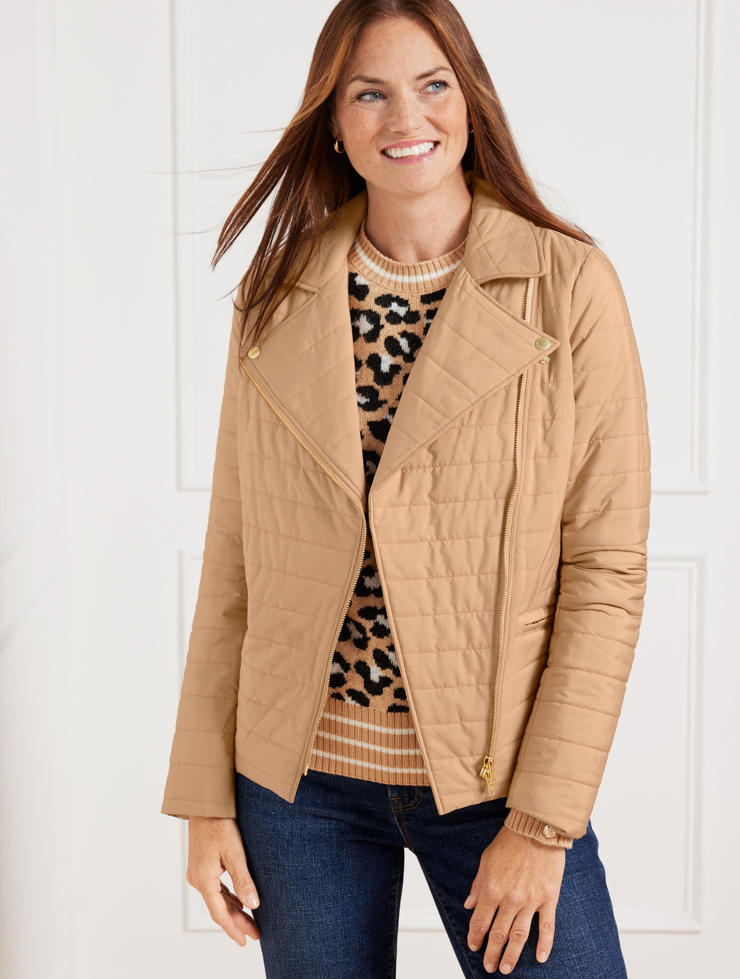 QUILTED MOTO JACKET | Talbots for sale