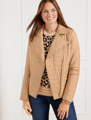 QUILTED MOTO JACKET | Talbots for sale