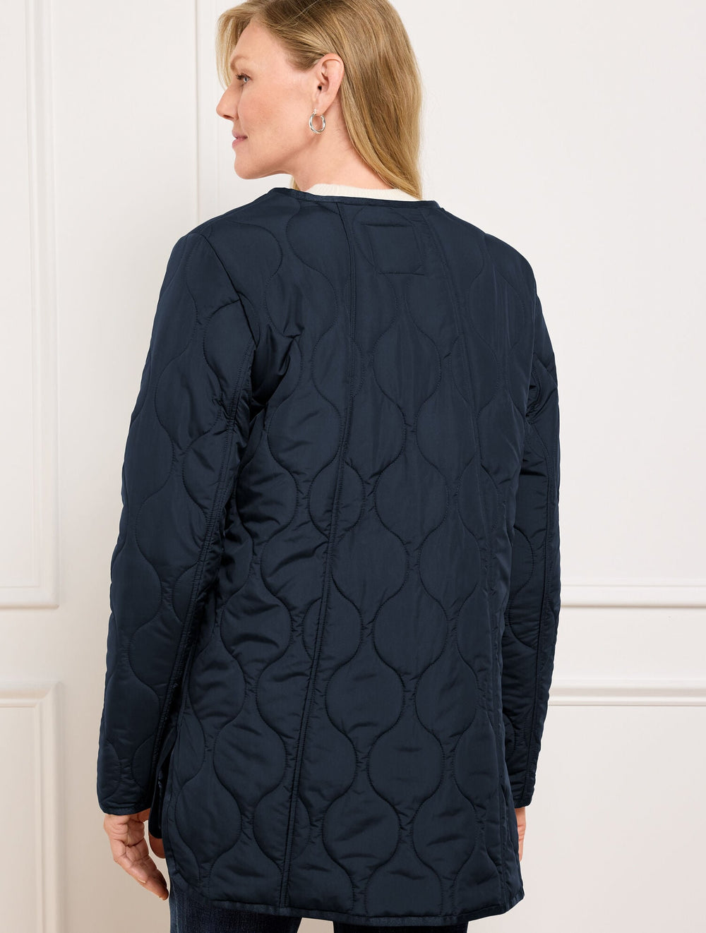 QUILTED COLLARLESS COAT | Talbots sale