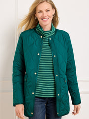 QUILTED COLLARLESS COAT | Talbots sale