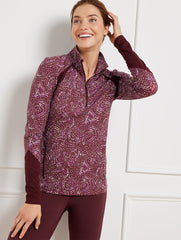 PERFORMANCE INTERLOCK HALF-ZIP PULLOVER - STENCILED FANS | Talbots US
