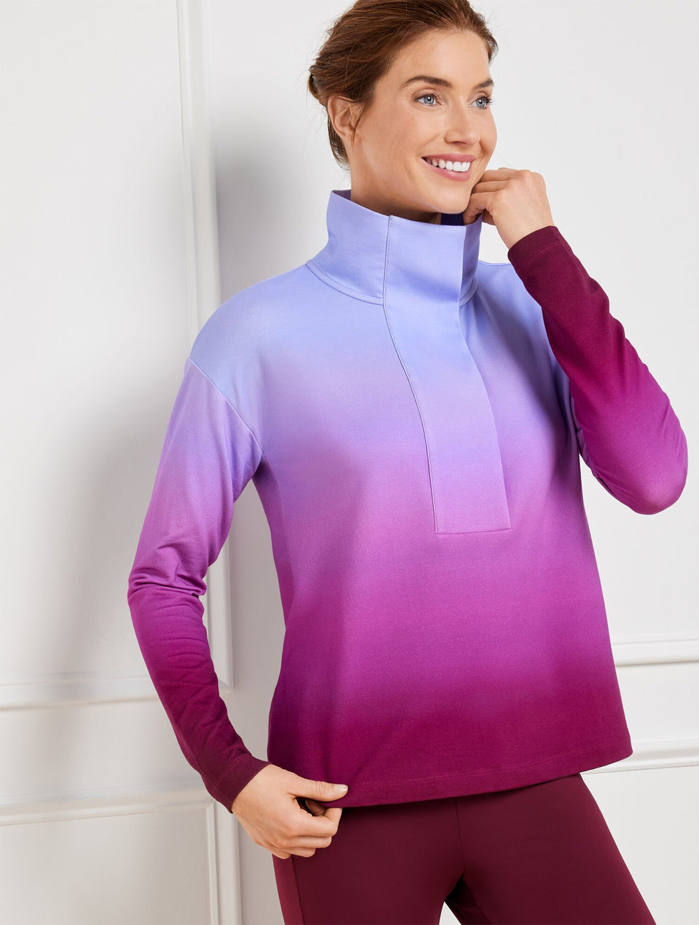 SNAP PLACKET PULLOVER - OMBRÉ | Talbots near me