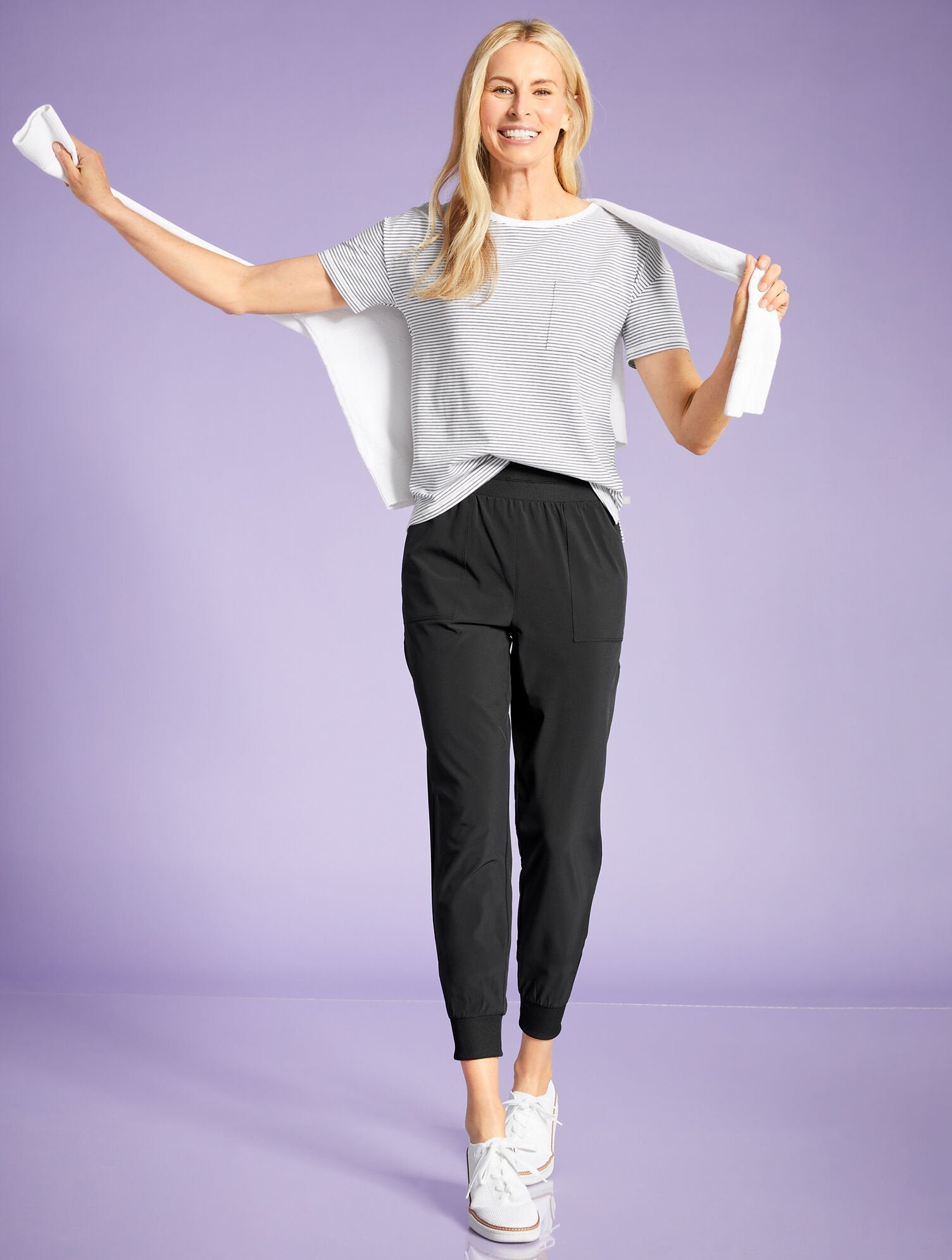 LIGHTWEIGHT WOVEN STRETCH JOGGERS | Talbots for sale