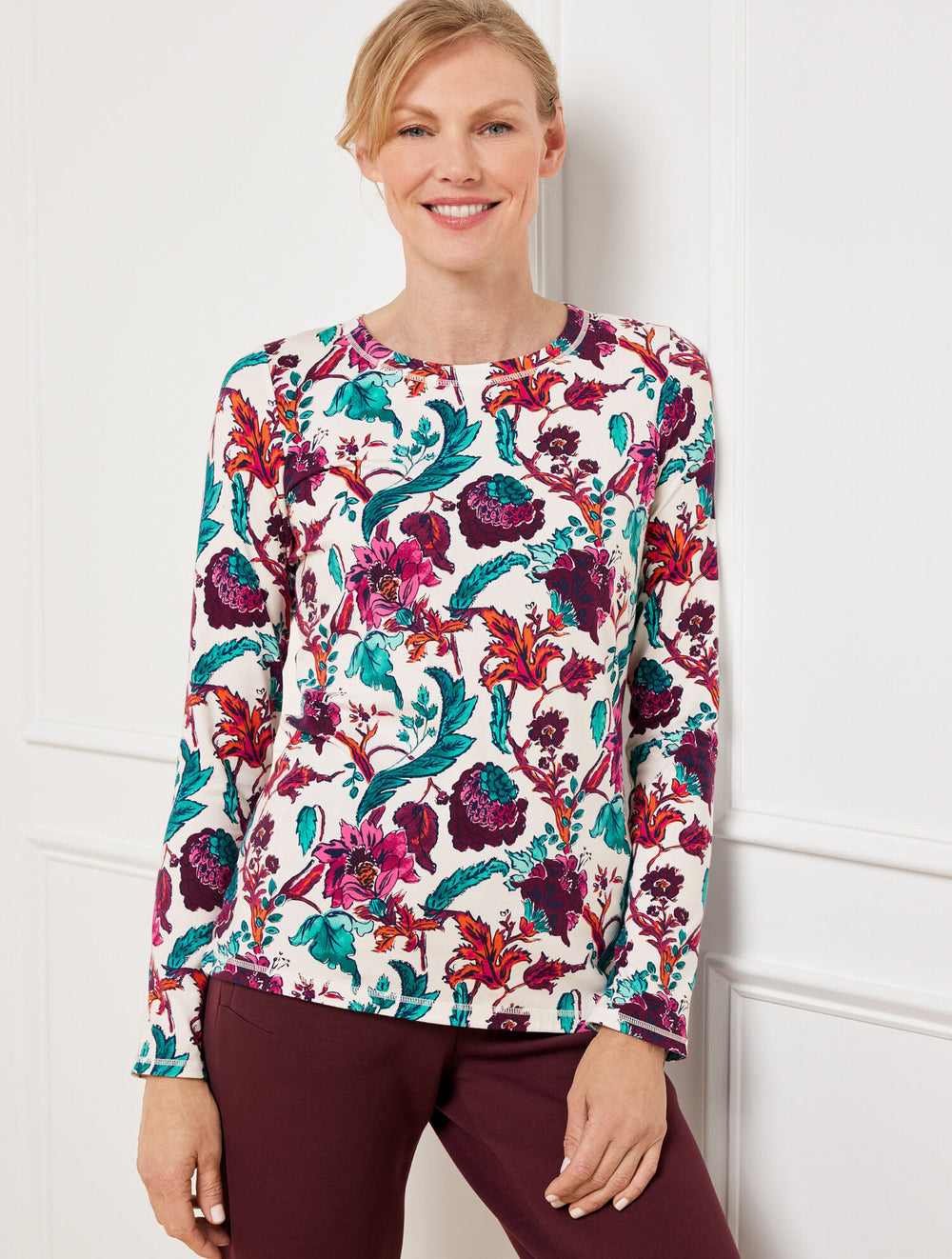 SUPERSOFT JERSEY LONG SLEEVE TEE – POETIC FLORAL | Talbots on sale