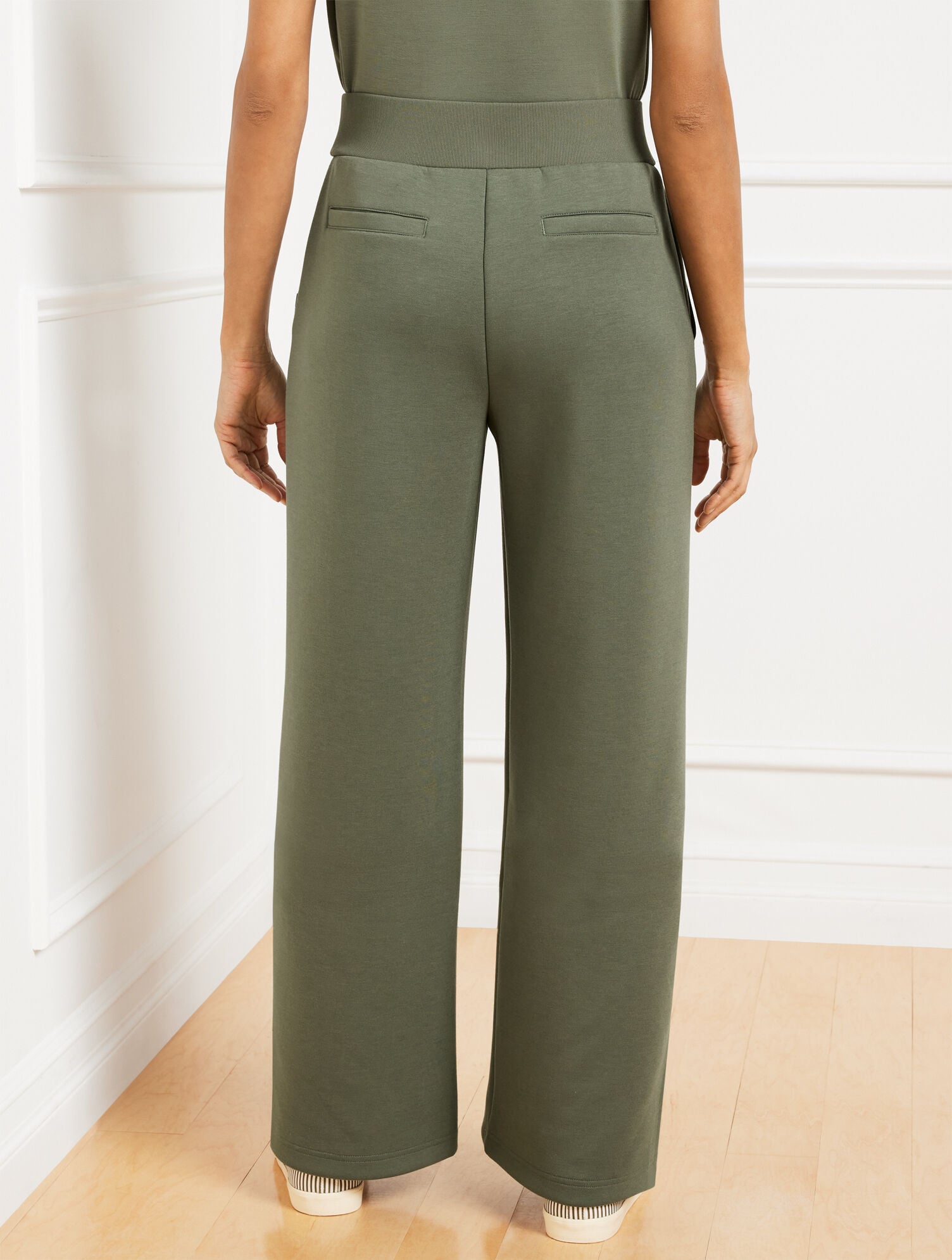 AIRKNIT STRETCH WIDE LEG PANTS | Talbots on sale