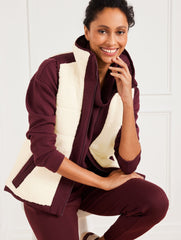 REVERSIBLE SHERPA PUFFER VEST | Talbots outlet