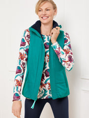 REVERSIBLE SHERPA PUFFER VEST | Talbots outlet