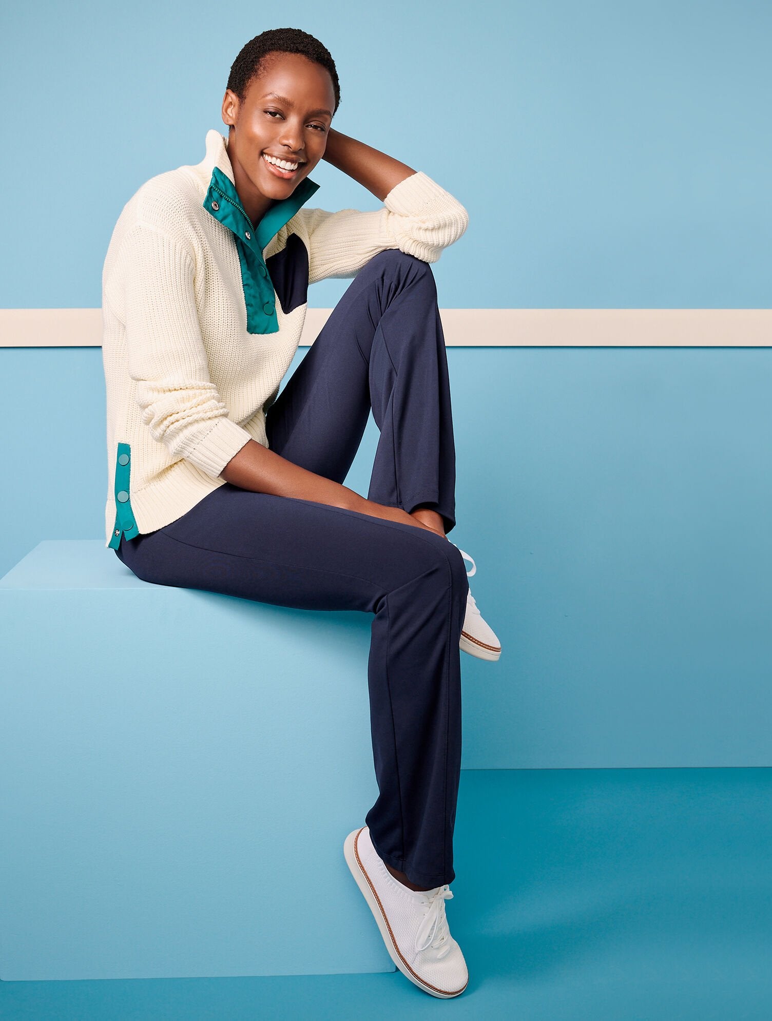 COOLMAX® SNAP HALF-ZIP SWEATER | Talbots US