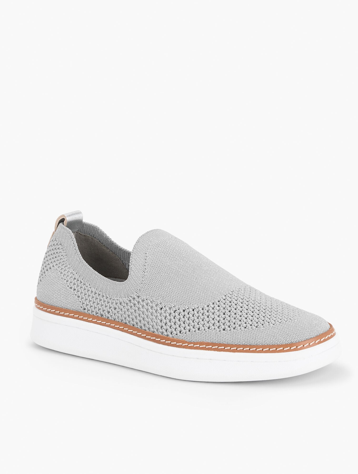 BRITTANY METALLIC SLIP ON KNIT SNEAKERS | Talbots for sale