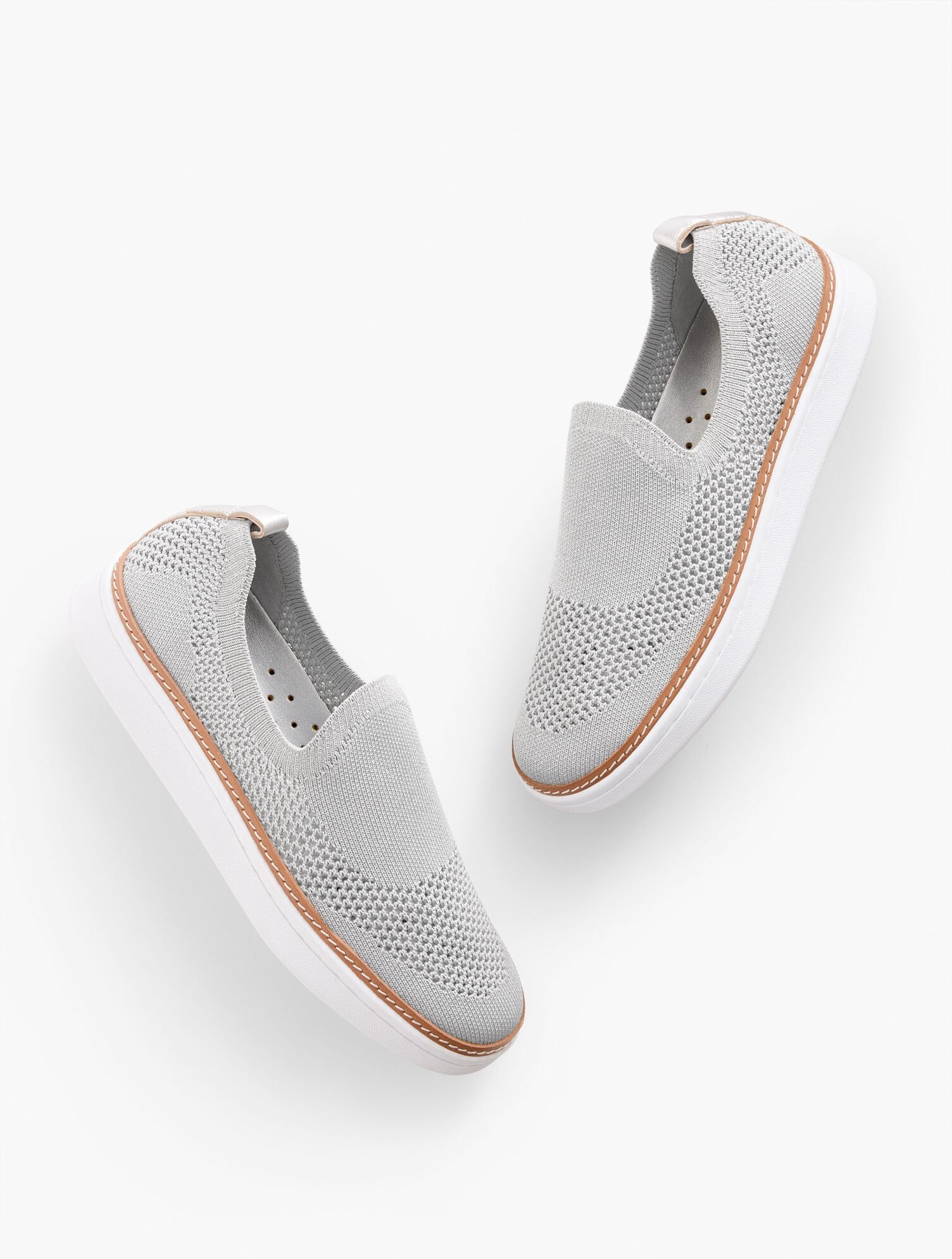 BRITTANY METALLIC SLIP ON KNIT SNEAKERS | Talbots for sale