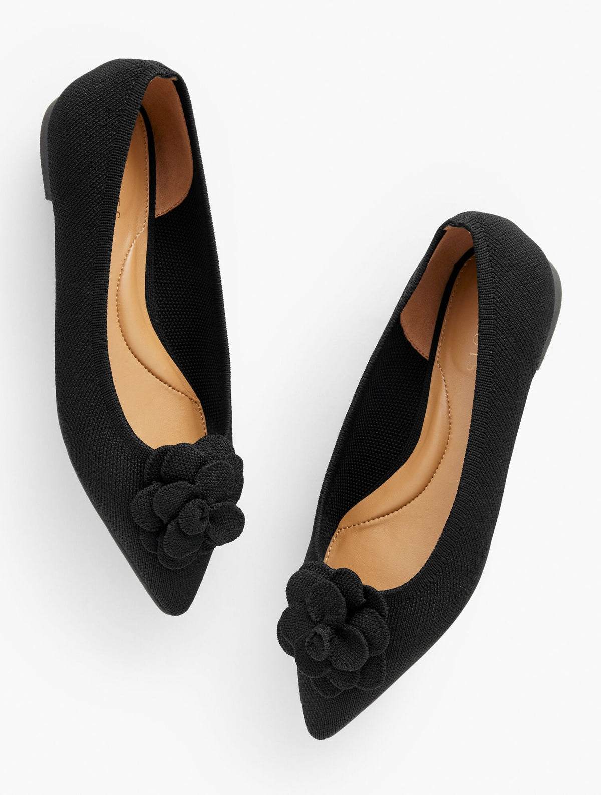 EDWIN KNIT FLOWER POINTED TOE FLATS | Talbots outlet