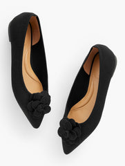 EDWIN KNIT FLOWER POINTED TOE FLATS | Talbots outlet