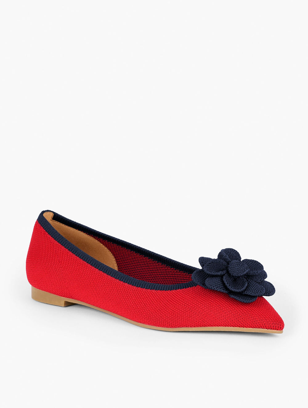 EDWIN KNIT FLOWER POINTED TOE FLATS | Talbots outlet